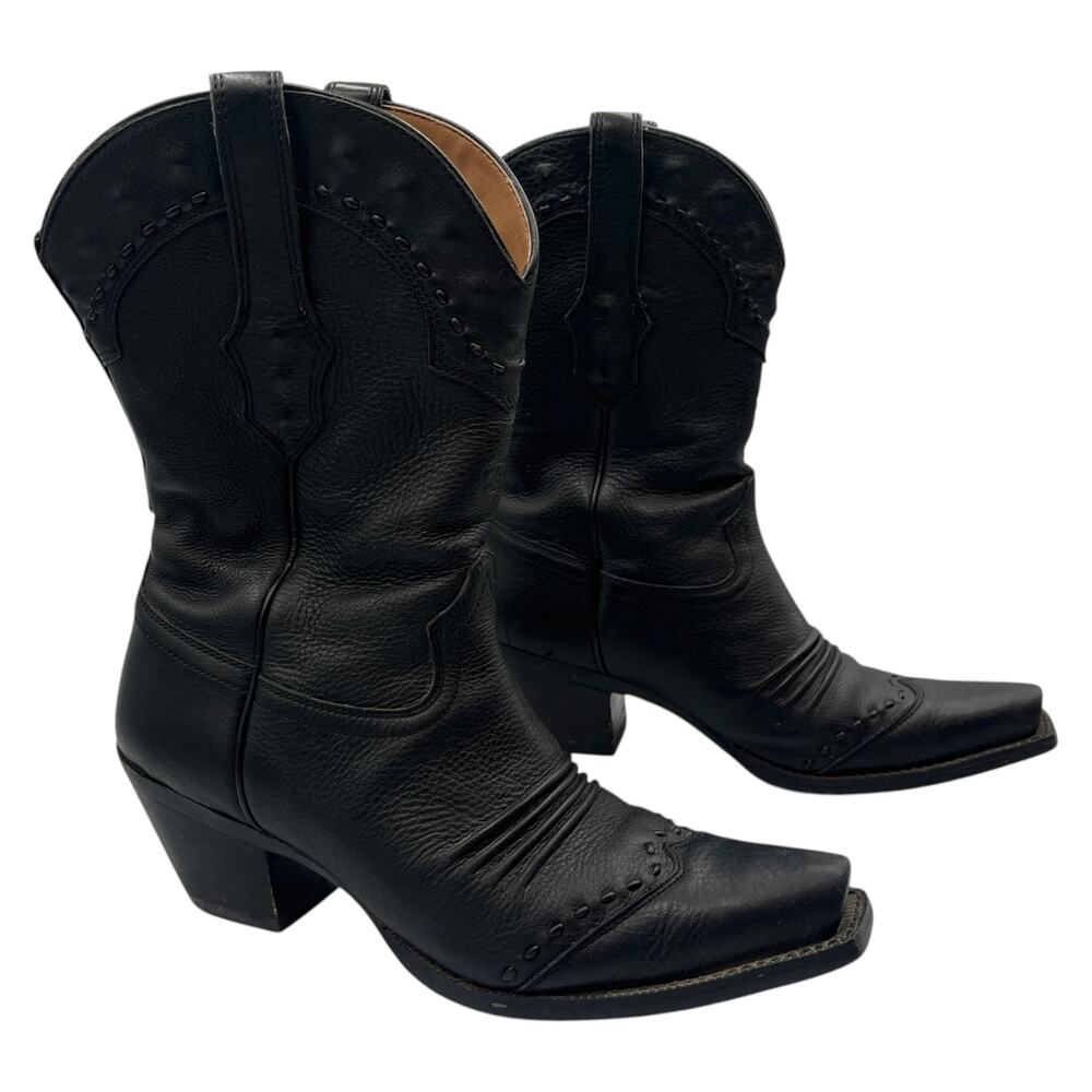Ariat Cowboy Western Boots Dixie Snip Toe Leather Black Size 8 B
